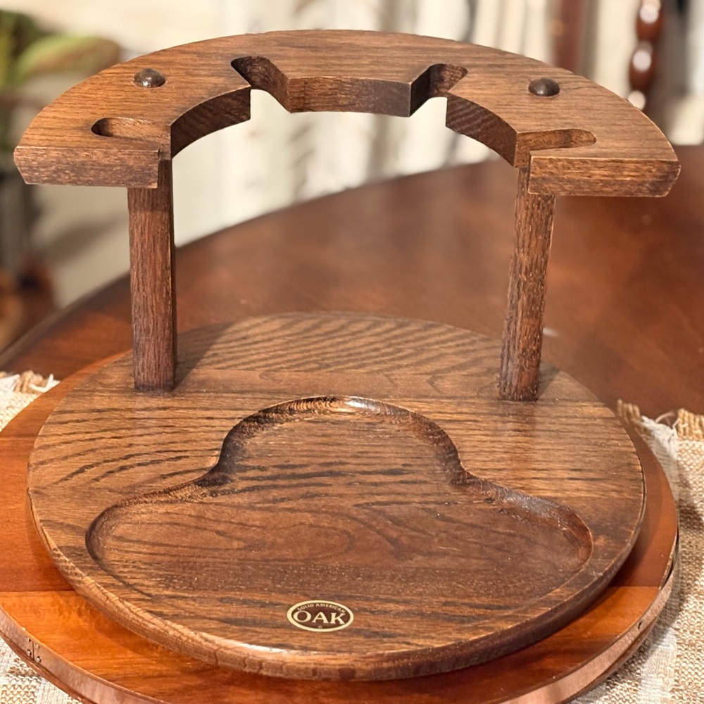 OAK Brown Wooden Dining Accessory Stand